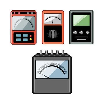 Measuring electrical power and electronic circuits concept Stock Illustration