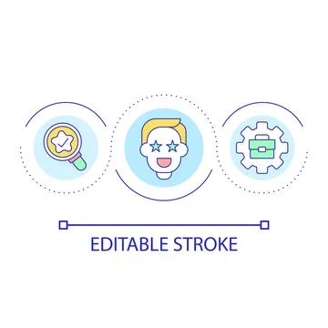 Measuring employee satisfaction loop concept icon Illustrazione stock