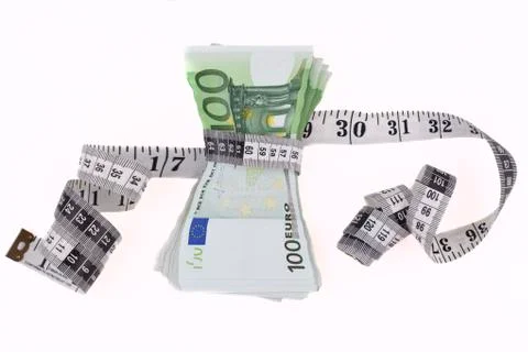 Measuring euros Stock Photos