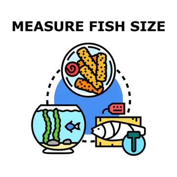 Measuring fish size concept vector icon illustration Stock Illustration