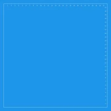 Measuring frame ruler scale technical inner overlay blue background minimal Stock Illustration