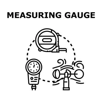 Measuring gauge tools concept vector illustration Stock Illustration