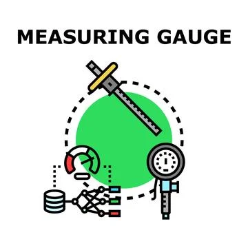 Measuring gauge tools evaluating data quality concept 库存插图