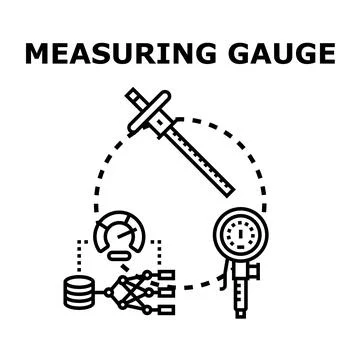 Measuring gauge tools evaluating data quality concept Stock Illustration