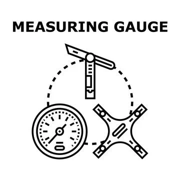 Measuring gauge tools representing precision and accuracy Stock Illustration