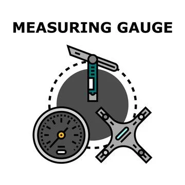 Measuring gauge tools representing precision and accuracy Stock Illustration