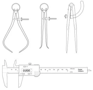 Measuring hand tools Stock Illustration