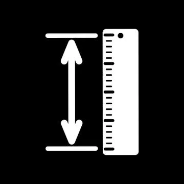 The measuring height and length icon. Ruler, straightedge, scale symbol. Flat Stock Illustration