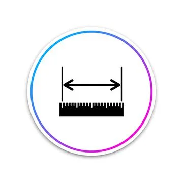 The measuring height and length icon isolated on white background. Ruler 库存插图