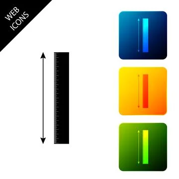 The measuring height and length icon isolated on white background. Ruler Stock Illustration