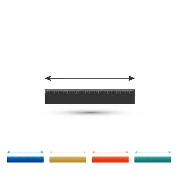 The measuring height and length icon isolated on white background. Ruler Stockillustratie
