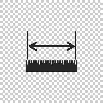 The measuring height and length icon isolated on transparent background. Ruler 库存插图