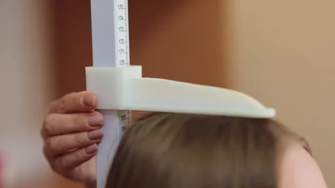 Measuring height with a ruler in a classroom setting during a learning activity Stock Footage 339498450