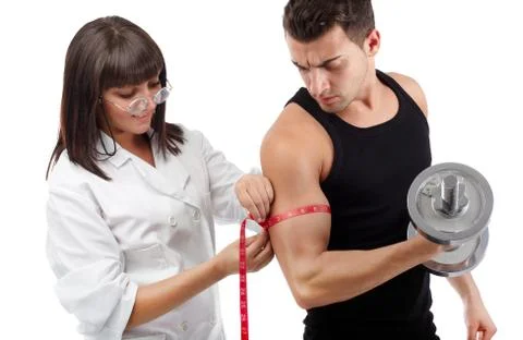 Measuring his hard workout Stock Photos