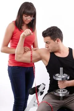 Measuring his workout Stock Photos
