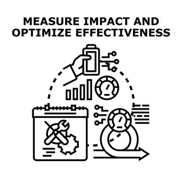 Measuring impact and optimizing effectiveness vector concept Illustrazione stock