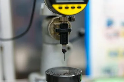 Measuring instrument for surface testing in a laboratory setting during the d Stock Photos