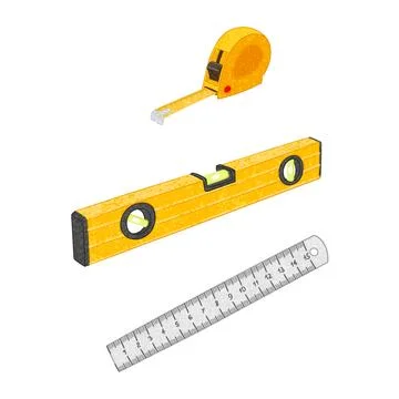 Measuring Instruments Illustration Set Stock Illustration