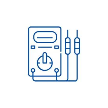 Measuring instruments line icon concept. Measuring instruments flat vector Illustrazione stock