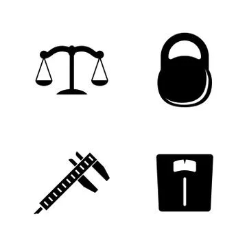 Measuring Instruments. Simple Related Vector Icons Illustrazione stock
