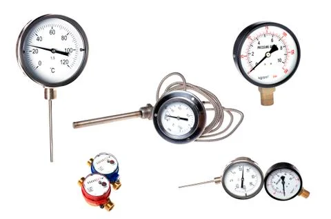 Measuring instruments on white Stock Photos