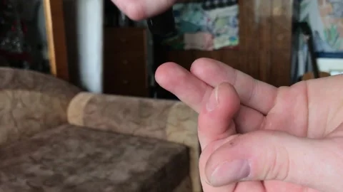 Measuring insulin levels with a simple device at home Stock Footage 308367782