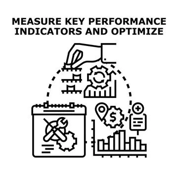 Measuring key performance indicators and optimizing business strategy 库存插图