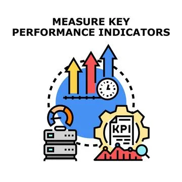 Measuring key performance indicators tracking business analytics Illustrazione stock