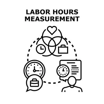 Measuring labor hours for work life balance planning イラスト素材