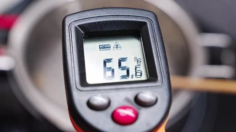 Measuring molten gel temperature for successful candle making Видео 304362795