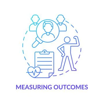 Measuring outcomes blue gradient concept icon Stock Illustration