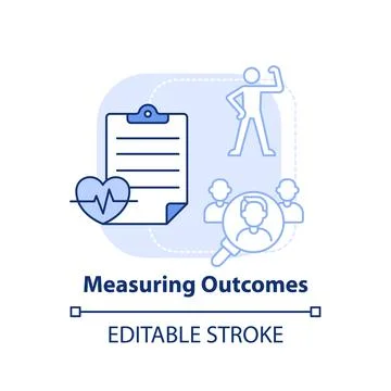 Measuring outcomes light blue concept icon Stock Illustration