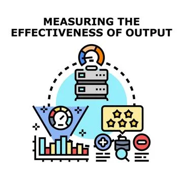 Measuring output effectiveness analyzing business performance data Illustrazione stock
