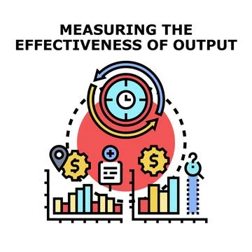 Measuring output effectiveness and business performance evaluation Stock Illustration