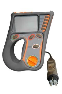 Measuring parameters of electrical insulation Stock Photos