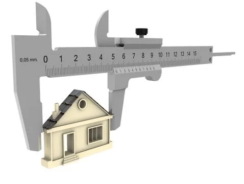 Measuring the parameters of the house 스톡 일러스트