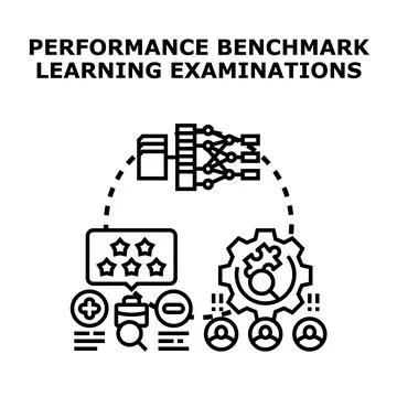 Measuring performance benchmark learning and examination process Stock Illustration