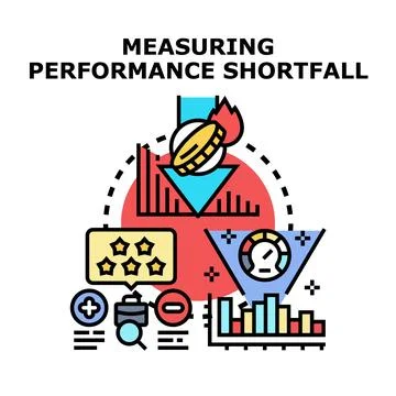 Measuring performance shortfall analyzing business revenue decline イラスト素材