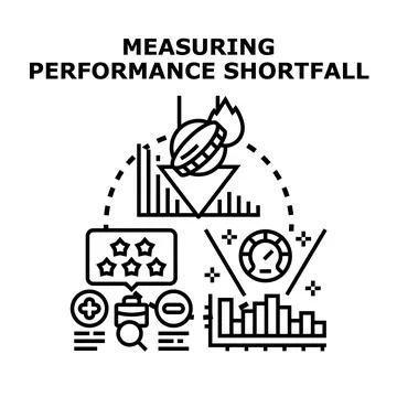 Measuring performance shortfall analyzing business revenue decline イラスト素材