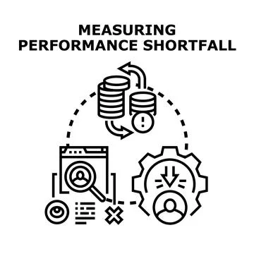 Measuring performance shortfall and business improvement concept 스톡 일러스트