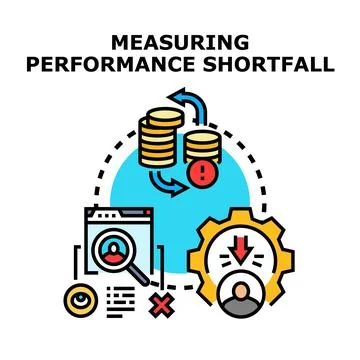 Measuring performance shortfall and business improvement concept 库存插图