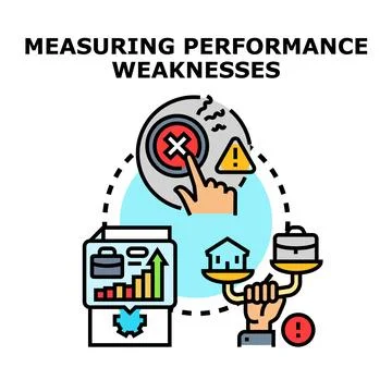 Measuring performance weaknesses process and evaluation 스톡 일러스트