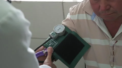 Measuring the pressure Stock Footage 186897247