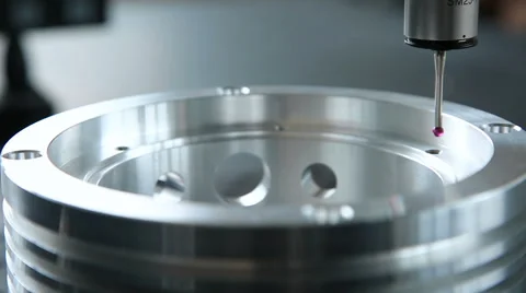 Measuring probe determines the size of metal products Stock Footage 62942442
