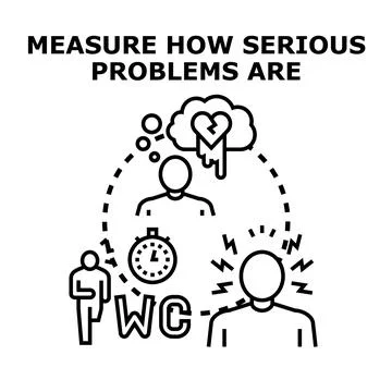 Measuring problem severity and emotional stress concept Stock Illustration