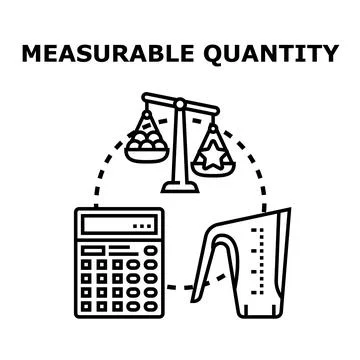 Measuring quantity value using calculator and scale Stock Illustration