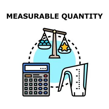 Measuring quantity value using calculator and scale Stock Illustration