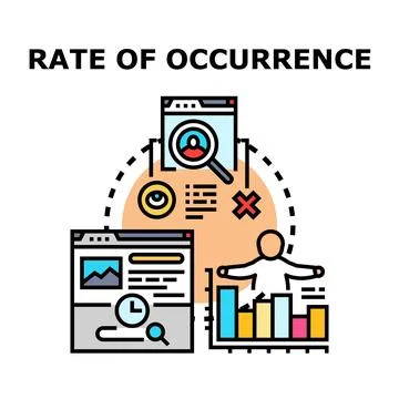 Measuring rate of occurrence in data analysis statistics イラスト素材