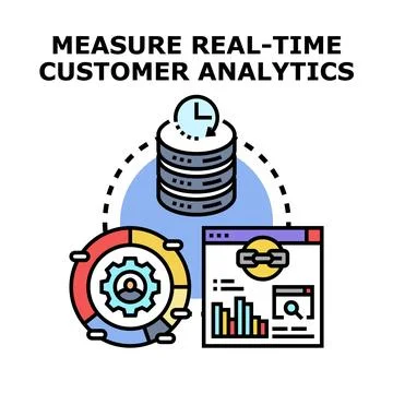 Measuring real time customer analytics for business growth Stock Illustration