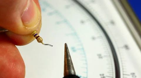 Measuring resistance with analog multimeter Stock Footage 38038211